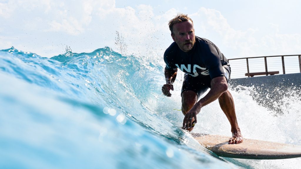 The Wave founder Nick Hounsfield surfing at The Wave
