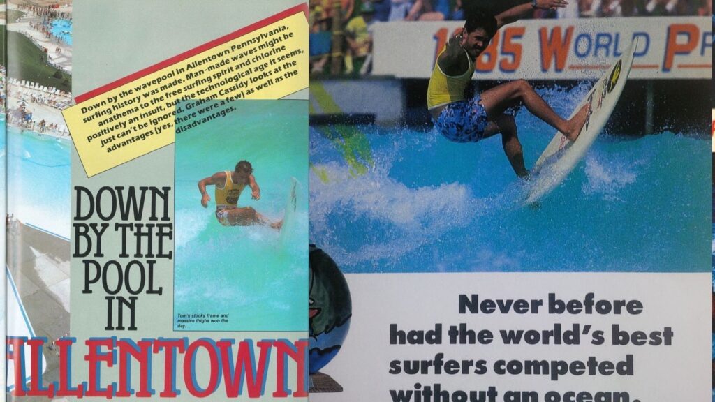 press covering the 1985 Allentown wave pool contest