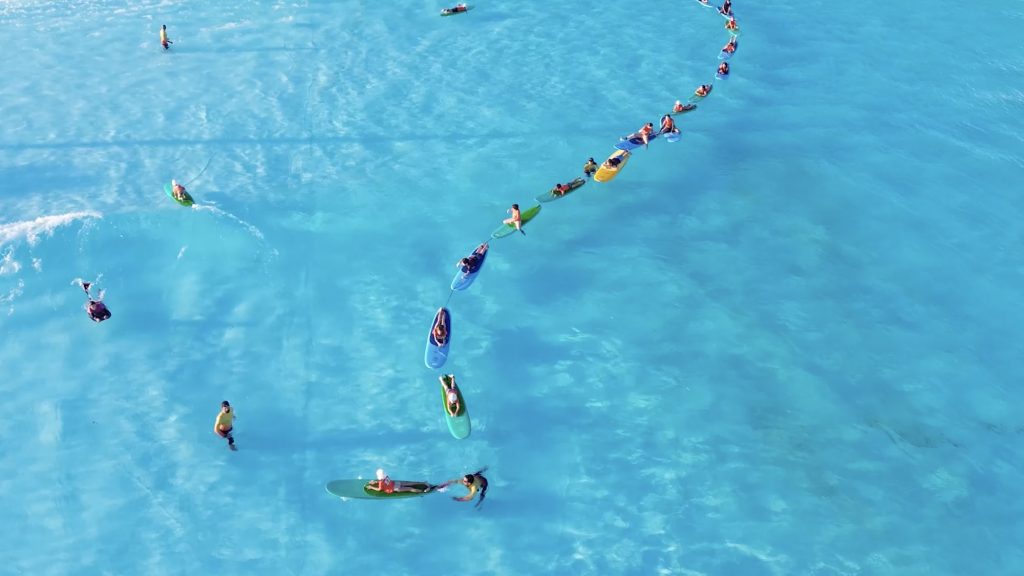 Learning to surf in a wave pool