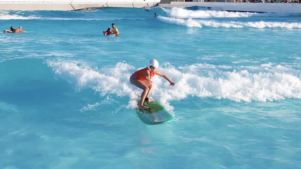 Learning to surf in a wave pool