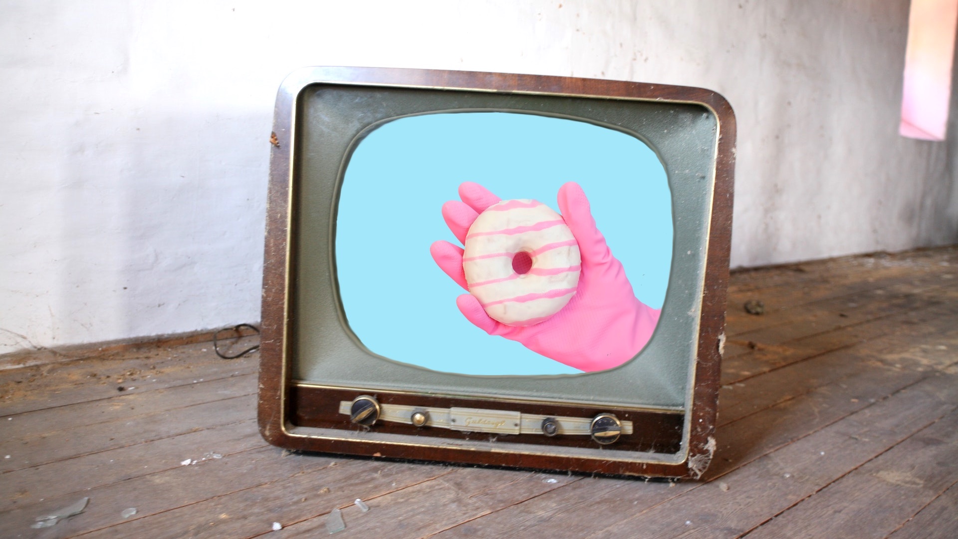 donut inside television