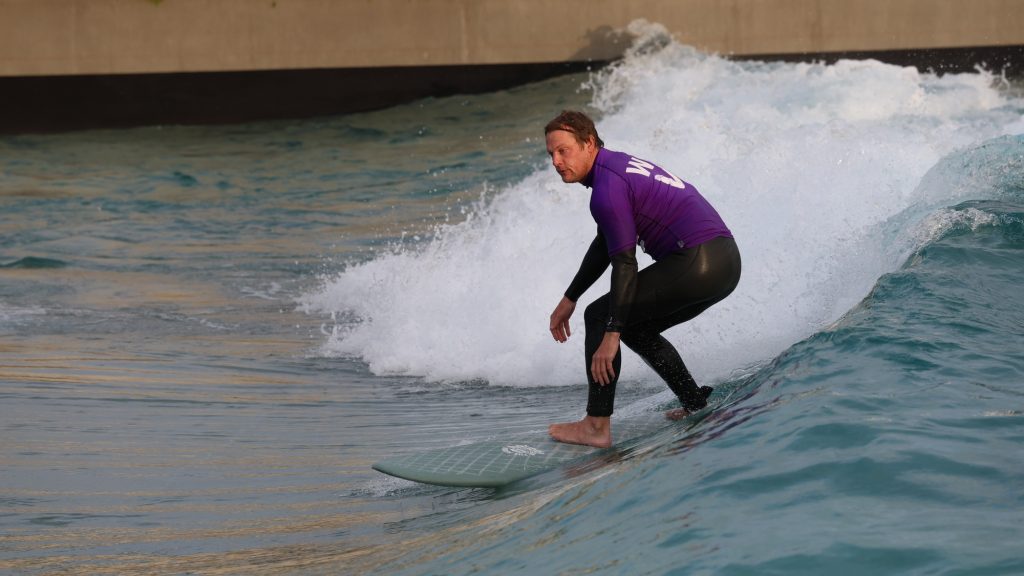 Nick Asheshov surfing at The Wave in Bristol