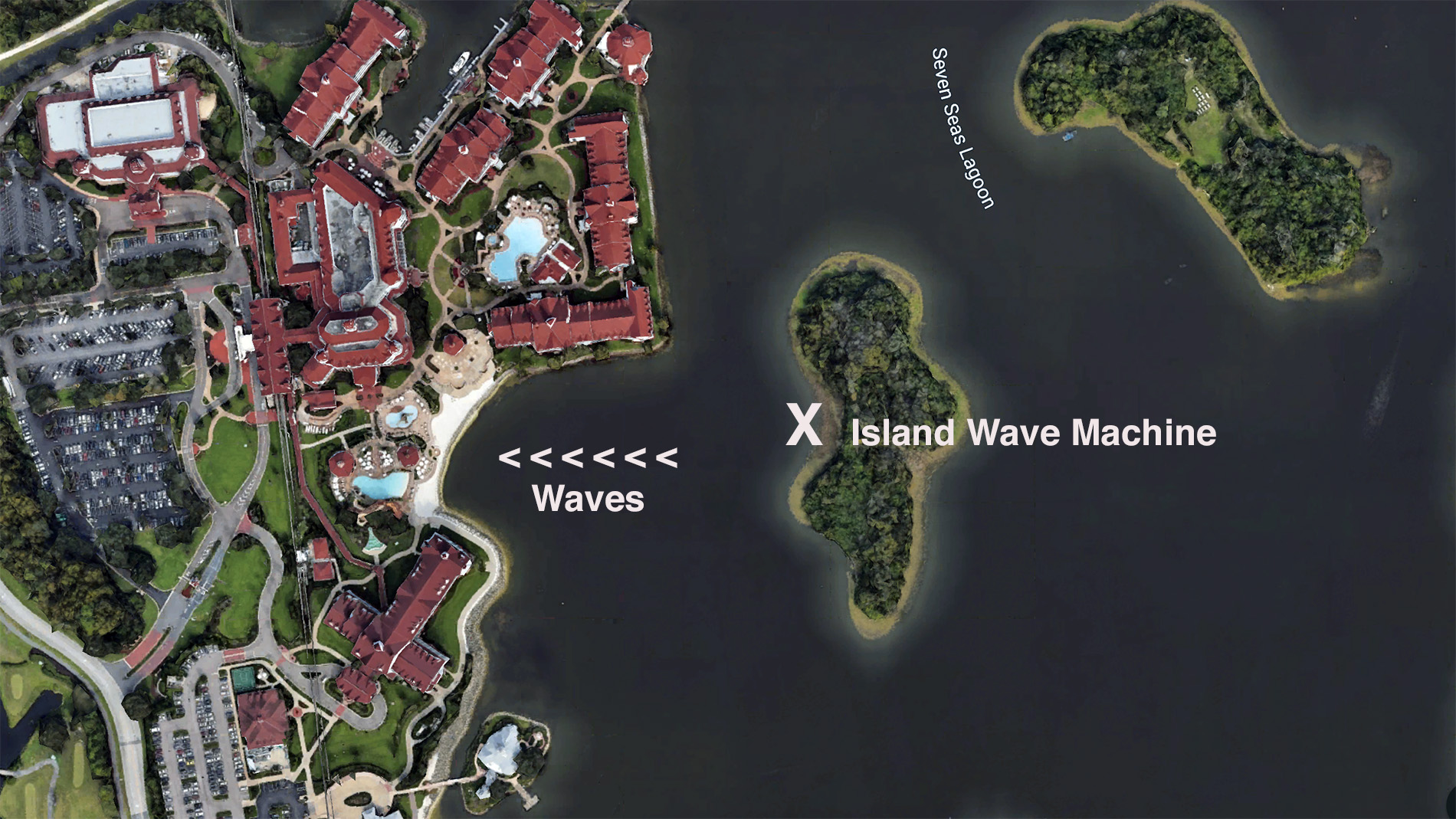 Disney's wave pool in the seven seas lagoon