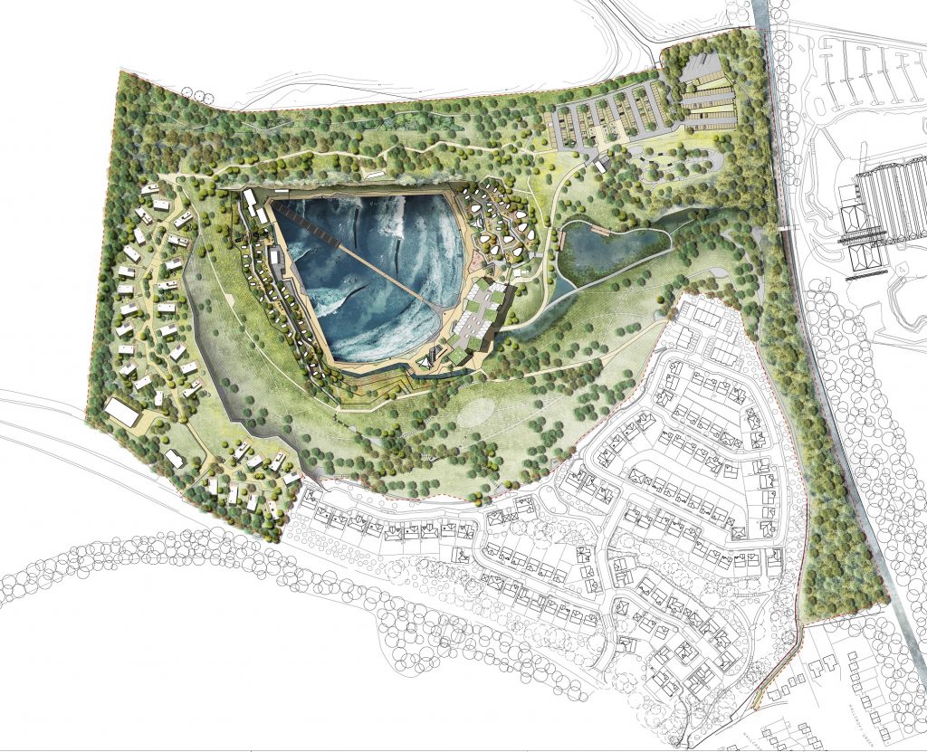 Architectural master plan for Wavegarden Scotland