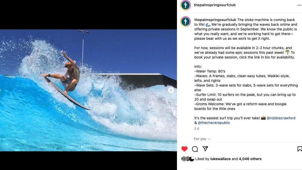 palm springs surf club private sessions open