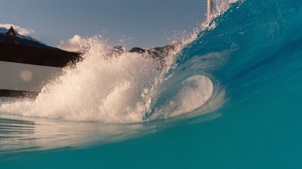 Alaia Bay wave pool in Switzerland shot with film on analog equipment by Geoff Fortune