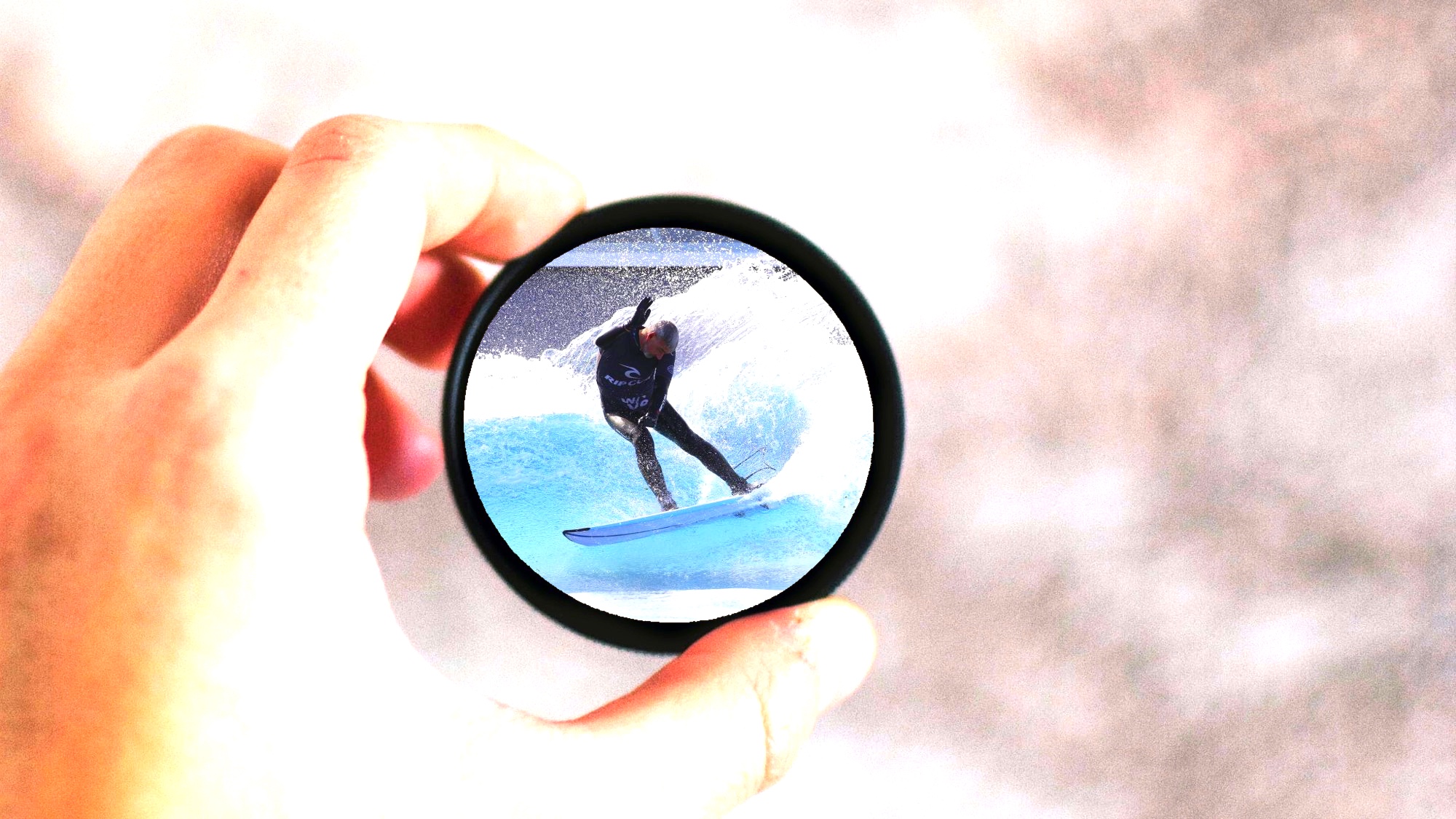 focus with surfer