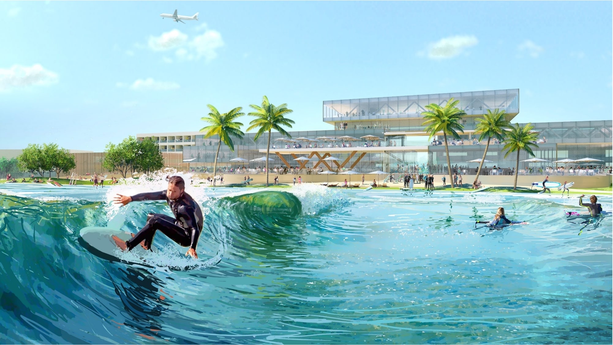 Endless Surf wave system for Surftown in Munich