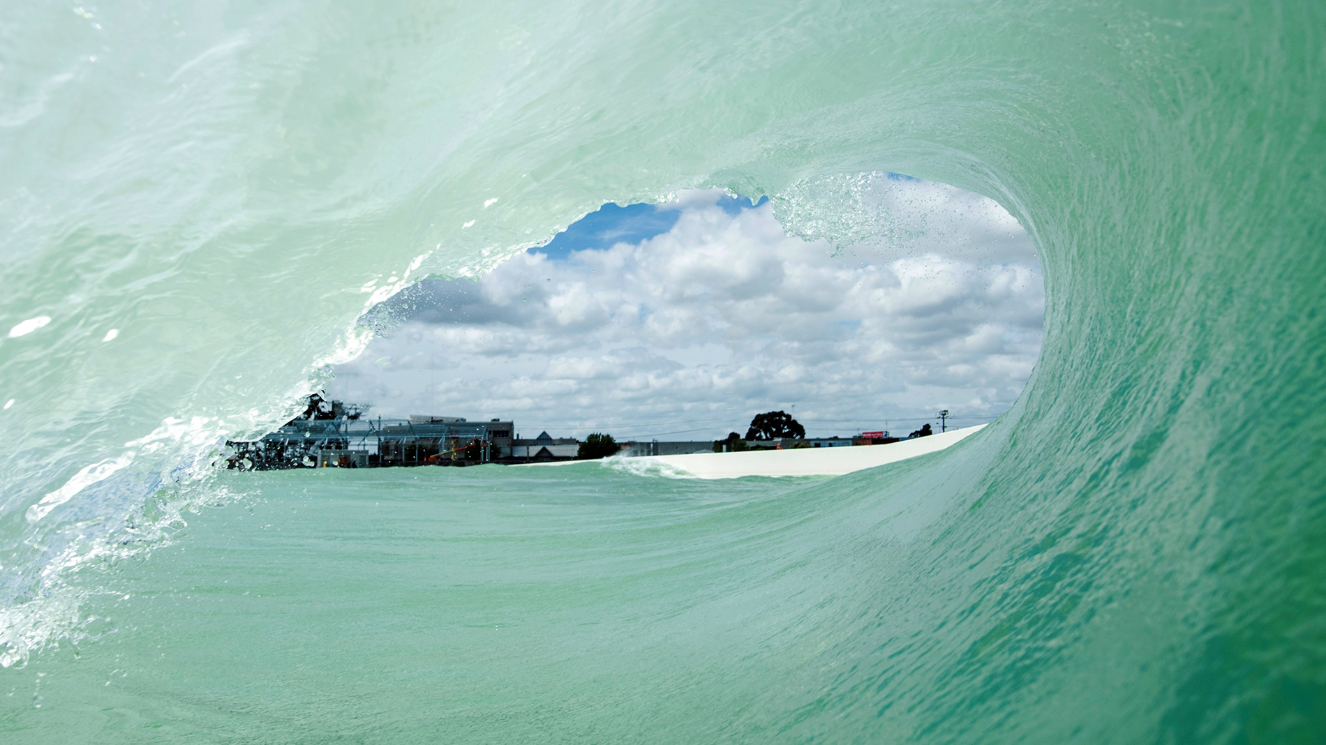 from inside the tube at urbnsurf melbourne