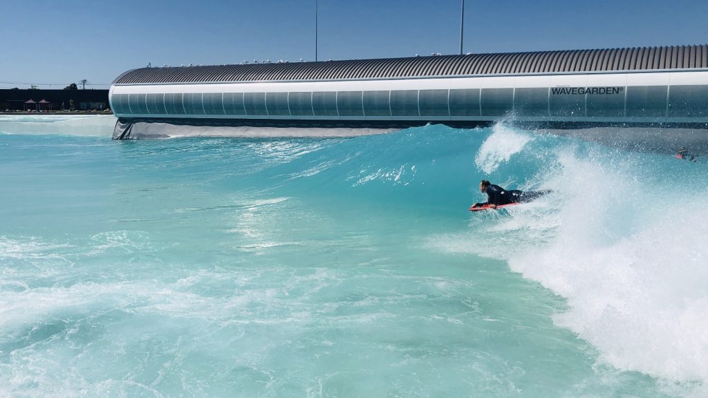 bodyboarding a wave pool