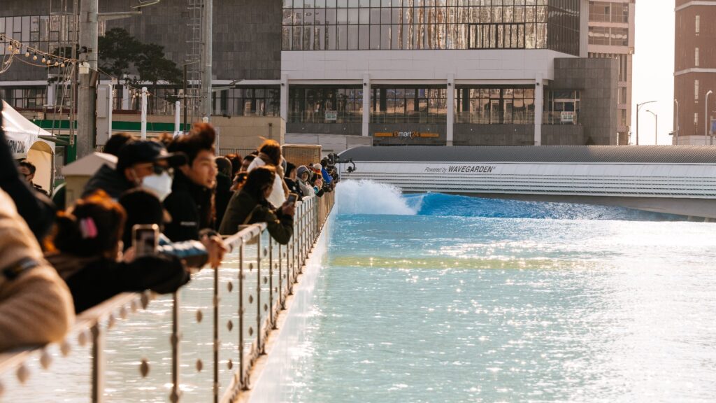 Wave Park South Korea uses a 56-module Wavegarden Cove. The same technology will power the Jacksonville wave pool.