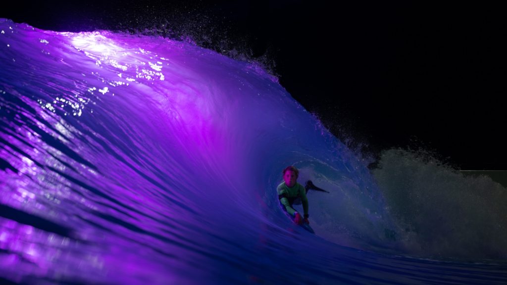 wave pool nightimve surf photography