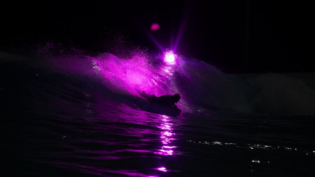 wave pool nightimve surf photography