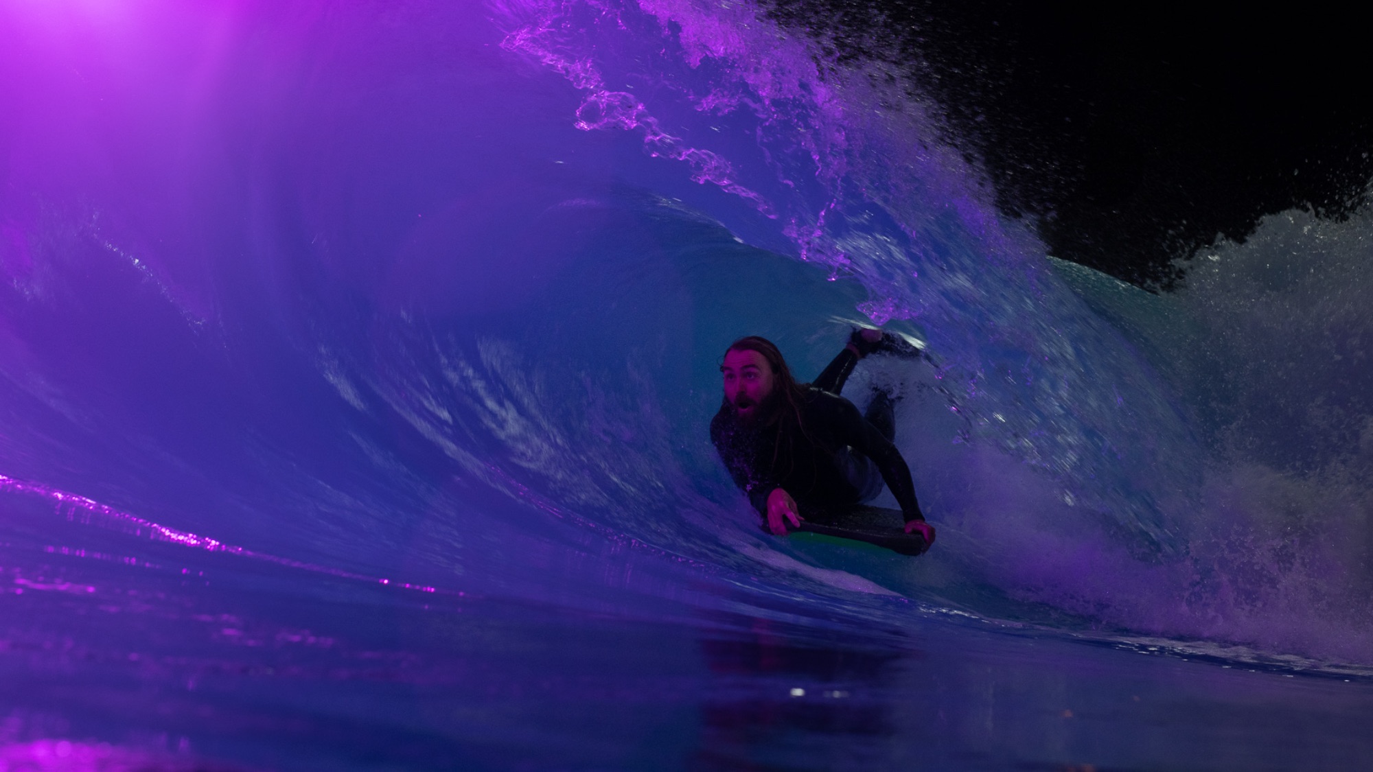 wave pool night surf photography